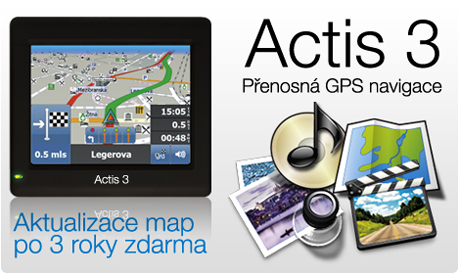 Actis 3 - Přenosná GPS navigace – Aktualizace map zdarma
